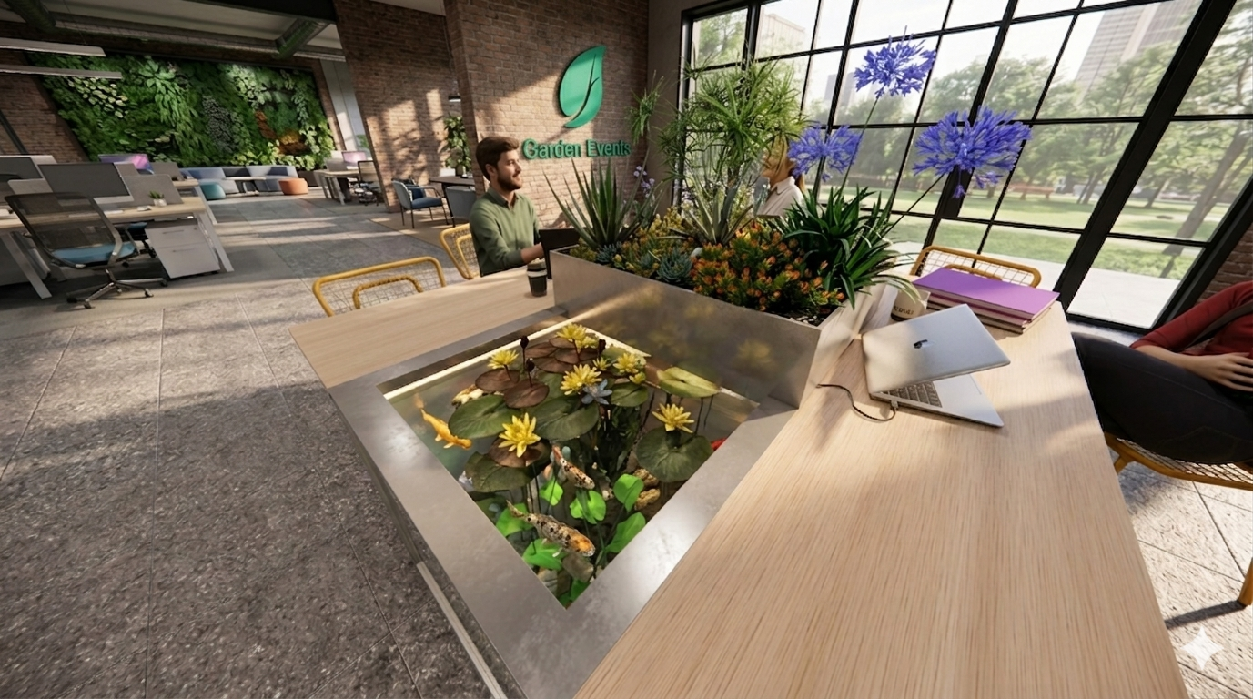 Mobilier Vivant Corner Aqua — invention Garden Events