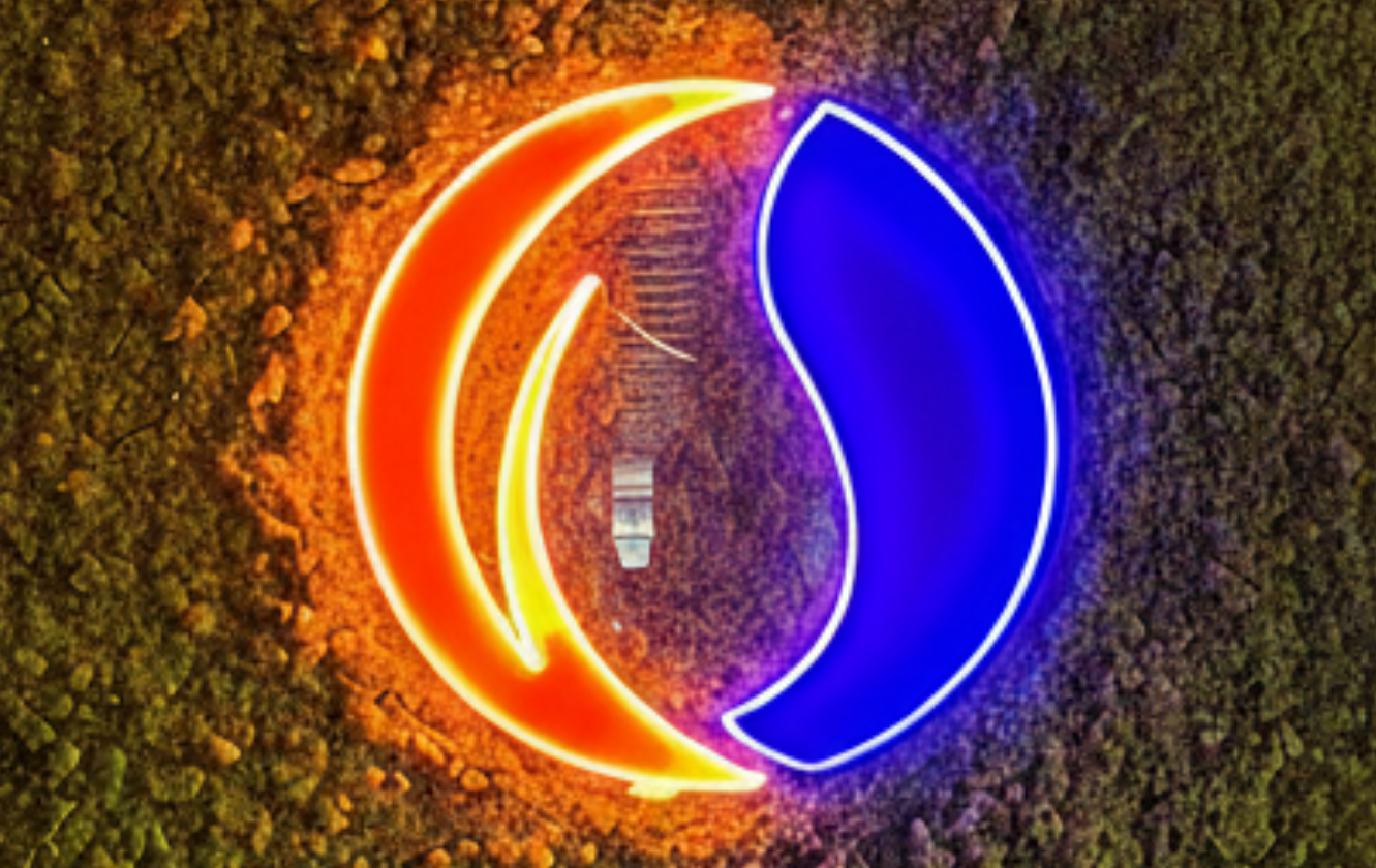 Logo néon intégré dans mur végétal